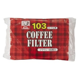 칼리타 커피 필터 브라운 4-7인용 NK103, 100개, 1개