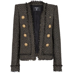 발망 더블 브레스티드 트위드 재킷, 블랙계열, France 36(KR 55)