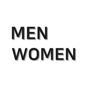 MEN WOMEN 화장실 표지판 표시 검정색, MEN WOMEN검정, 1개