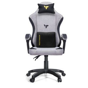 벤트론스 게이밍 의자 좋은 통기성 높이 틸팅조절 등받이 목받침 하중 150KG 컴퓨터체어 사무용, 라이트 그레이
