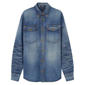 베르사체 메이드 인 재팬 데님 오버셔츠, 블루계열, Italy 46(KR 95)