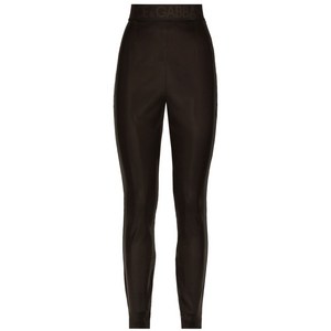 돌체앤가바나 로고 웨이스트밴드 새틴 레깅스, 브라운계열, Italy 46(KR 77)