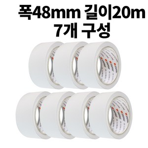 엠파이어 양면테이프 48mm x 20m, 화이트 반투명, 7개입