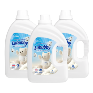 라버비 독일더마 비건 인증 초고농축 섬유유연제 허그코튼 본품, 3L, 3개