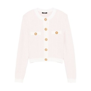 발망 라이트 트위드 버튼 가디건, 핑크계열+화이트계열, France 40(KR 66)