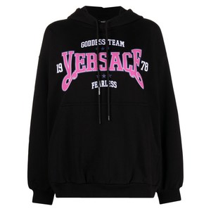 베르사체 로고 프린트 후디, 블랙계열, Italy 40(KR 55)