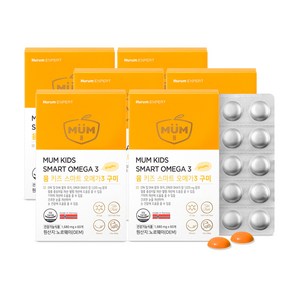 뮴 키즈 스마트 오메가3 구미 EPA+DHA 1 020mg 과일맛 젤리, 6박스, 60개