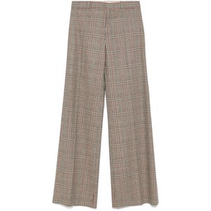 끌로에 프린스 오브 웨일즈 체크 팬츠, 베이지계열+브라운계열, France 36(KR 55)