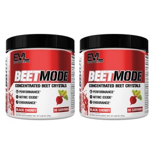 EVLUTIONNUTRITION 비트모드 블랙 체리 맛, 195g, 2개
