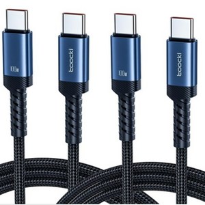 Toocki 단선 방지 E Marker 칩 100W C to C 타입 초고속 메탈 충전 케이블