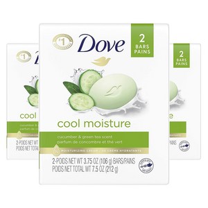 도브 고 프레시 쿨 모이스처 뷰티 바 오이 & 그린 티, 113g, 6개