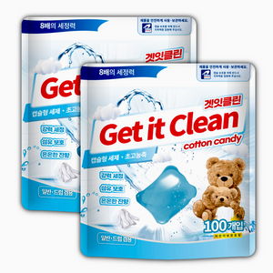 겟잇클린 초고농축 캡슐세제 코튼캔디, 100개입, 2개