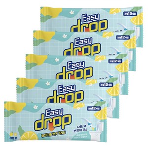 이지드롭 변기크리너 뉴 레몬향 리필, one size, 5개