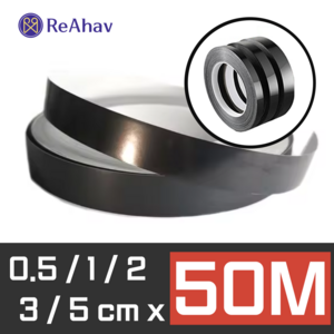 레아하브(ReAhav) 엣지플로우 띠 몰딩 테이프 인테리어 시트지 50M, [블랙], 0.5cm x 50M