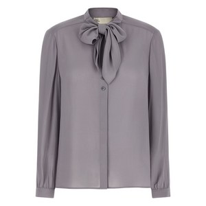 토리 버치 조젯 보우 만다린 칼라 블라우스, 그레이계열, US 6(KR M/L)