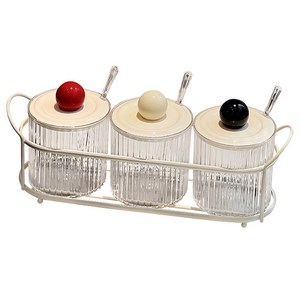 Yiqiong 원형 양념통 세트, 양념통 3개입 + ..., 1개