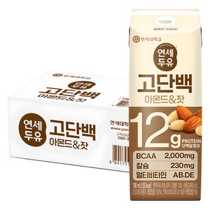 연세두유 고단백 아몬드 앤 잣, 190ml, 24개