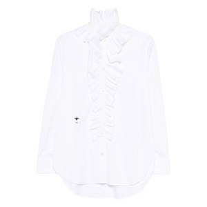 디올 러플 로고 자수 셔츠