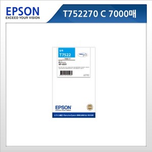 엡손 정품 T752270 청록 WF-8591 잉크, 빨강, 1개