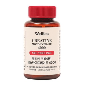 웰리카 프리미엄 크레아틴 모노하이드레이트 4000, 120정, 1개