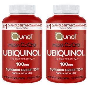 퀴놀 메가 코엔자임큐텐 유비퀴놀 100mg 소프트젤, 120정, 2개