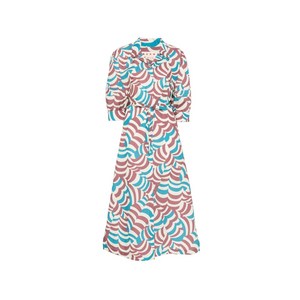 마르니 프린트 미디 드레스, 베이지계열+블루계열, Italy 44(KR 66)