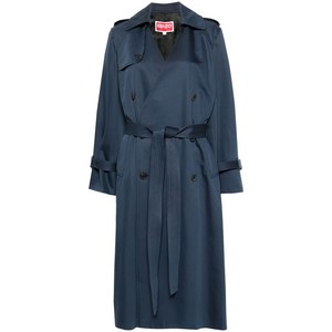 겐조 더블 브레스티드 벨트 트렌치코트, 블루계열, France 38
