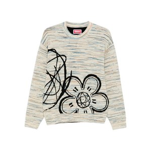 겐조 크루넥 스웨터, 베이지계열+블루계열, Standard L(KR 105)