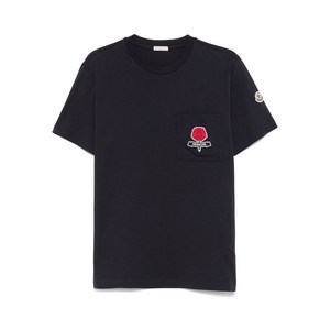 몽클레르 로고 자수 티셔츠, 블루계열, Standard L(KR 100-180)