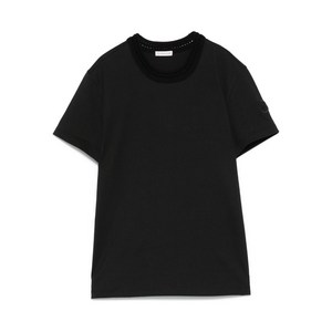 몽클레르 크로셰 엑센트 코튼 티셔츠, 블랙계열, Standard XS(KR 44)