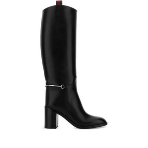 구찌 85mm leather knee-high heeled boots