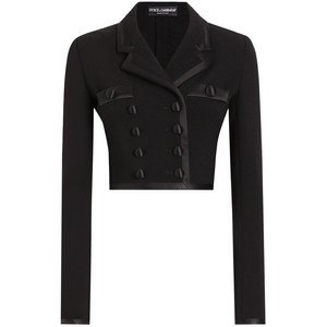 돌체앤가바나 더블 브레스티드 크롭 재킷, 블랙계열, Italy 46(KR 77)
