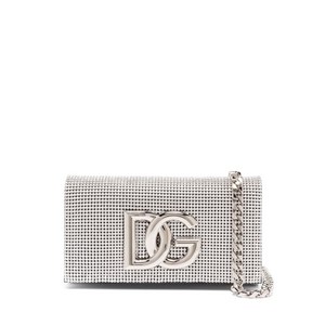 돌체앤가바나 DG 로고 메시 크리스털 숄더 백