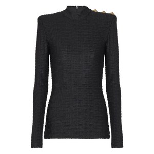 발망 부클레 모노그램 패턴 버튼 탑, 블랙계열, France 36(KR 55)