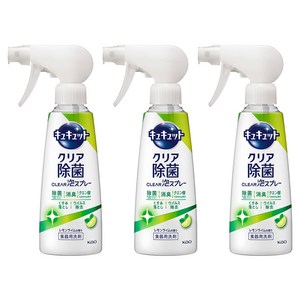 큐큣토 클리어 거품 스프레이 주방세제 레몬 라임향, 280ml, 3개