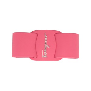 페라가모 로고 장식 가죽 헤어 핀