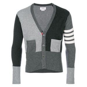톰 브라운 fitted waist v-neck cardigan, 그레이계열+블랙계열, Numeric 0(KR 90)