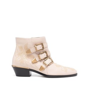 끌로에 수잔나 스터드 트리플 스트랩 부츠, Europe 45(KR 310), 베이지계열