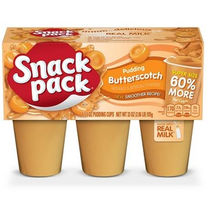 Snack Pack 버터 스카치 푸딩 대용량 Snack Pack Buttescotch Pudding Cups, 1개, 935g