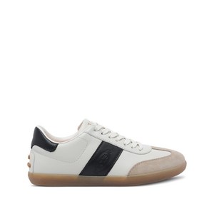 토즈 탭스 로고 디테일 스니커즈, Europe 36(KR 230), 화이트계열+블랙계열