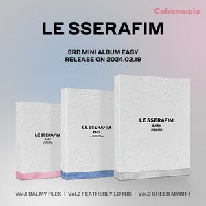 르세라핌 이지 앨범 (LE SSERAFIM) - 미니3집 음반 3rd Mini Album (EASY) 사쿠라 김채원 카즈하 허윤진 홍은채 (케이크뮤직), FEATHERLY LOTUS ver. (블루)