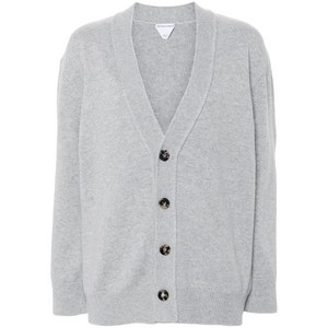 보테가 베네타 V넥 파인 니트 가디건, 그레이계열, Standard S