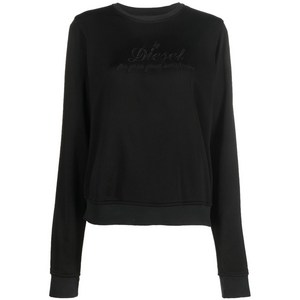 디젤 디젤 로고 자수 크루 넥 스웨트셔츠