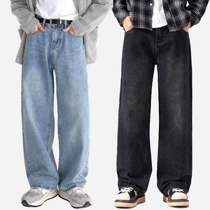 남자 청바지 와이드 밴딩 데님 팬츠 사계절 빅사이즈