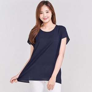 이라인 1412 그린인견 롱티셔츠 네이비 (~2XL)