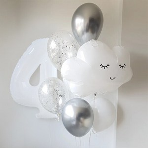 브라이덜샤워풍선 칠순 생일축하 기념일 졸업 헬륨가스 꽃풍선 흰색 웃는 구름 호일 풍선 30 인치 헬륨 번 광주헬륨가스