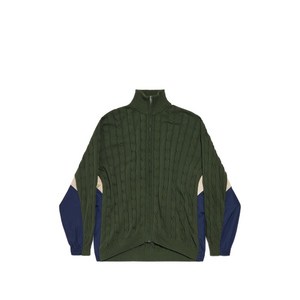 발렌시아가 케이블 니트 집업 가디건, 그린계열+블루계열, Standard XL(KR 115)