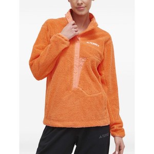 아디다스 로고 자수 플리스 스웨트셔츠, 오렌지계열, Standard XS(KR 44)