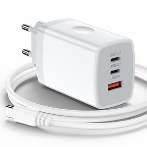 ANNIBER 65W C타입 3포트 GaN PD3.0 PPS2.0 초고속 충전기+PD 초고속 충전 케이블 아이폰17/16/15 삼성 갤러시S25/24 Z폴드7/6/5 Z플립7