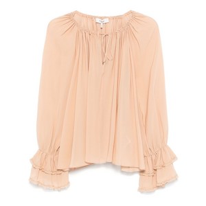 끌로에 개더 디테일 실크 블라우스